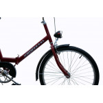 Retro skladací bicykel Fuzlu 24'' Universal / Universe 1 prevodový 15" bordová